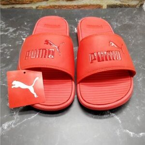 Puma Cool Cat Slides Red Men’s 9 Sandals Comfort Slip On New NWT
